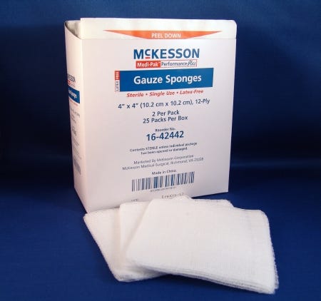 McKesson 1642442 USP Type VII Gauze Sponges, Pack of 2