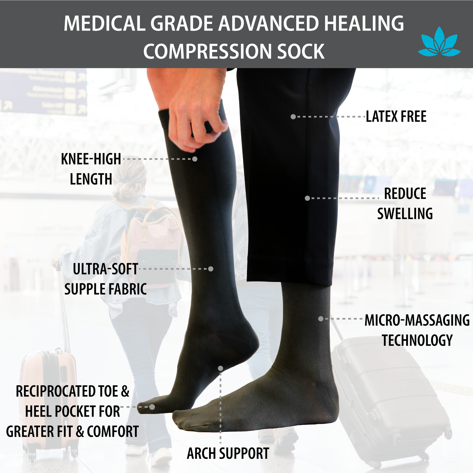 Skineez Medical Grade Advanced Healing Compression Socks, Clinically