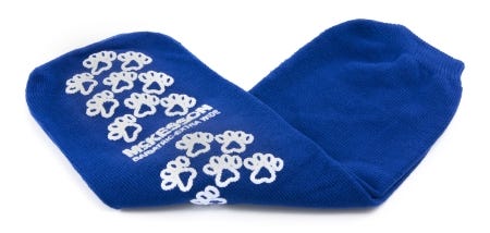 McKesson Terries Slipper Socks Bariatric Extra Wide Royal Blue Above the Ankle 1 Pair