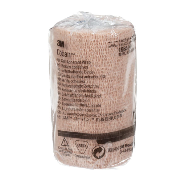 3M Coban 1584 Cohesive Bandage 4 Inch X 5 Yard Tan NonSterile 1 Each 20805766