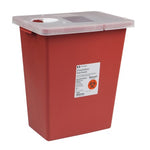SharpSafety Covidien Multi-purpose Sharps Container 1-Piece 17.5H X 15.5W X 11D Inch 8 Gallon Red Base Hinged Lid-CS/10 22634089