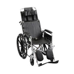 Medline Reclining Wheelchair: Removable Desk Length Arms, Swing Away Elevating Legrests, 16