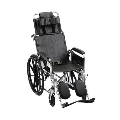 Medline Reclining Wheelchair: Removable Desk Length Arms, Swing Away Elevating Legrests, 16