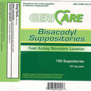 McKesson Brand 57896044401 Laxative Suppository 10 mg Strength Bisacodyl, Box of 100