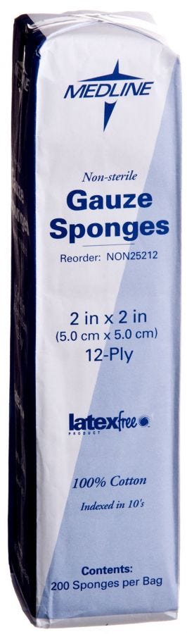Medline Woven Non-Sterile Gauze Sponges: 2