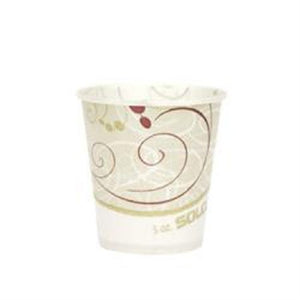 Solo Drinking Cup 5 oz Symphony Print Wax Coated Paper Disposable Case of 3000