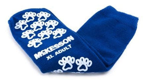 McKesson Terries 40-3816 Slipper Socks Adult X-Large Royal Blue Above the Ankle, 1 Pair