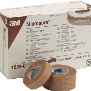 Micropore 1533-0 Medical Tape Skin Friendly Paper 1/2 Inch X 10 Yard Tan NonSterile. Case of 240 85103439
