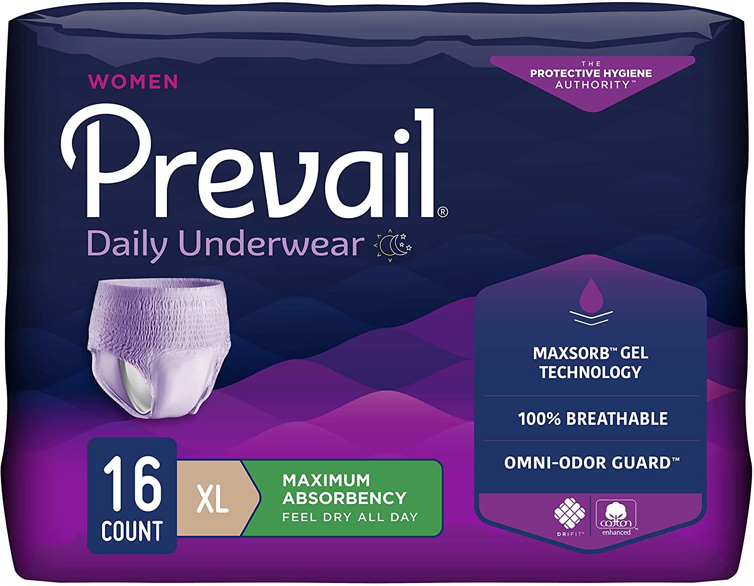 Prevail Incontinence Protective Underwear for Women, Maximum Absorbency, Pull On with Tear Away Seams 79556356 62223003