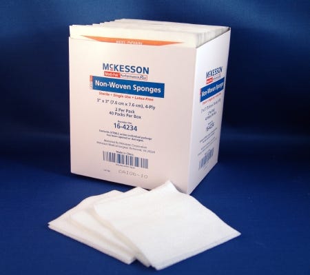 McKesson 164234 NonWoven Sponge, Box of 80