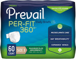 Prevail Per-Fit 360° Unisex Daily Briefs, Maximum Plus Absorbency, Refastenable Tabs 91768359