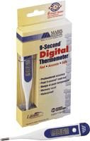 Mabis Digital Thermometer, 9-Second Reading, Large, Slim Shape, Waterproof, Rigid Tip