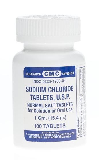 Medline Sodium Chloride Tablets 1 Gram 100 per Bottle