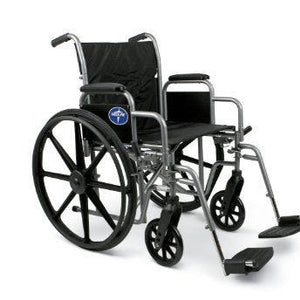 Medline K1 Basic 20" Extra-Wide Wheelchair, Removable Desk Length Arms, Elevating Legrests, 1 Count