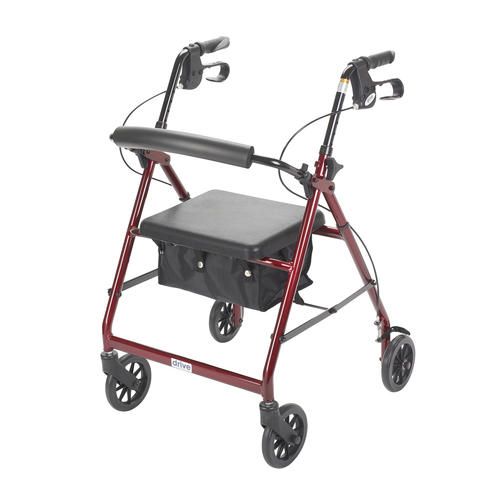 Drive Medical Rollator Walker with Fold Up and Removable Back Support and Padded Seat and 7 1/2