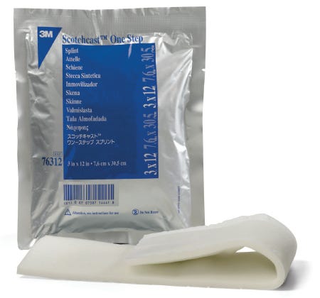 3M Scotchcast 76312A Cast Splint 3 X 12 Inch Fiberglass White, Box of 10
