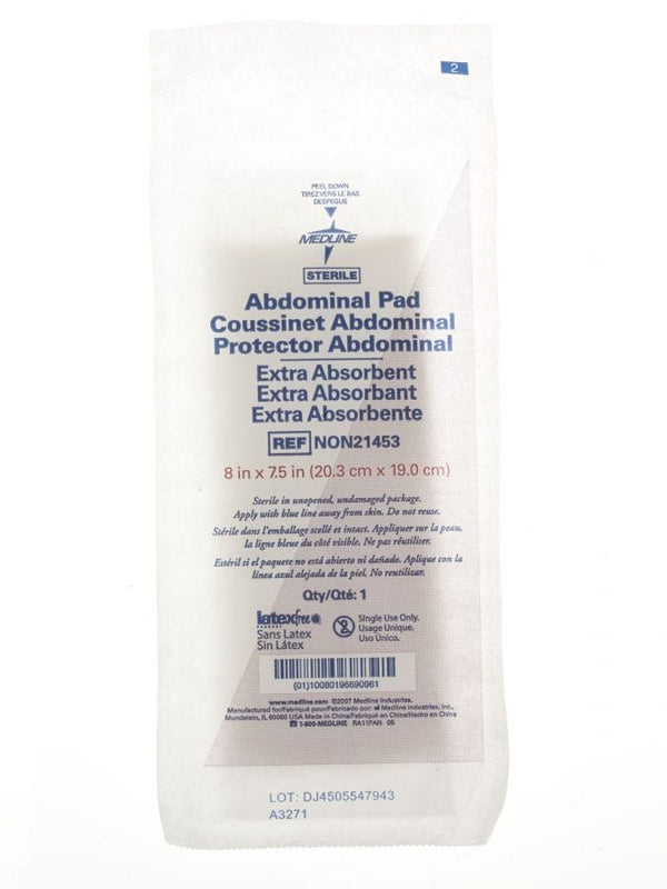 Medline Sterile Abdominal Pads: 8