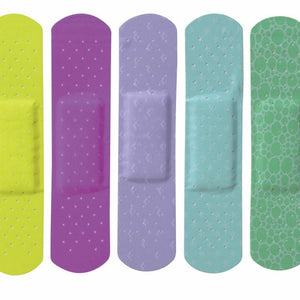 CURAD Neon Adhesive Bandages 3/4 Inch x 3 Inch Latex Free Box of 50