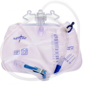Medline Urinary Drain Bags, Case of 20