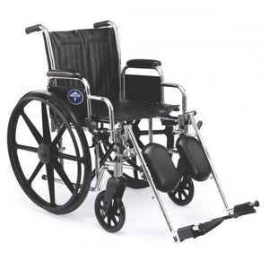 Medline Excel 2000 18" Wheelchair, Removable Full Length Arms, Elevating Legrests 50856335