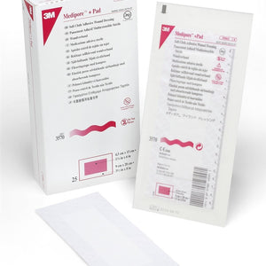 3M Medipore Soft Cloth: 3.5" x 8", 25 Count, Sterile White