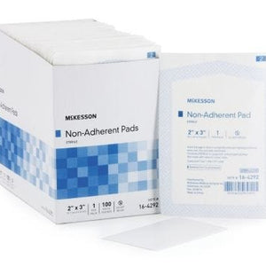 Mckesson Medi-Pak Performance Non-Adherent Dressing: 100 Count, White, 2" x 3" 55639320