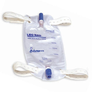 Dynarex Urinary Leg Bag Anti-Reflux Valve 500 mL Vinyl Case of 48