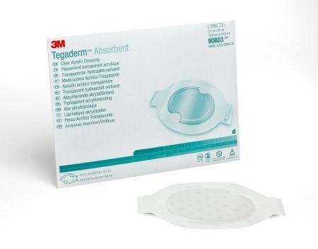 Tegaderm 90803 Absorbent Clear Acrylic Dressing, Box of 5