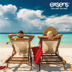 Exsens Let's Travel Warming Intimate Massage Oil Kit Flavored Gel Gift Set Strawberry Coconut and Hot Vanilla Flavor 3 Bottles, 1 Fl Oz Each