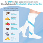 Skineez Medical Grade Advanced Healing Compression Socks, Clinically Proven to Firm, Moisturize, and Revitalize Skin, Foot Arch, Heel, and Nerve Pain Relief, 1 Pair 36985274