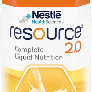 Resource 2.0 Oral Supplement, Very Vanilla Flavor, Ready to Use, 8 oz. Tetra Prism Cartons
