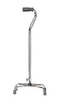 Drive Medical Quad Cane with Large Base and Vinyl Contoured Grip, Chrome