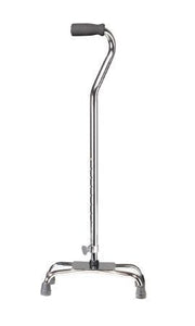 Drive Medical Quad Cane with Large Base and Vinyl Contoured Grip, Chrome