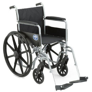 K1 Basic Economy Plus 16" Wheelchair, Removable Desk Length Arms, Elevating Legrests