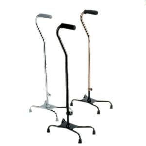 Guardian Aluminum Quad Cane, Chrome, Large, 30" - 39" (Height Adjustment), 8 x 12 (Footprint)