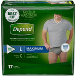 Depend 47926 Adult Absorbent Underwear, Pack of 17 96448991