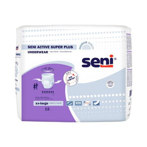 Seni Active Super Plus Heavy Absorbency Unisex Absorbent Underwear, 2X-Large, Case of 48