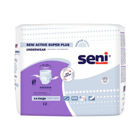 Seni Active Super Plus Heavy Absorbency Unisex Absorbent Underwear, 2X-Large, Case of 48