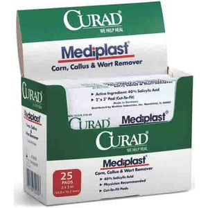 CURAD Mediplast Wart Pads 2" x 3" Case of 150
