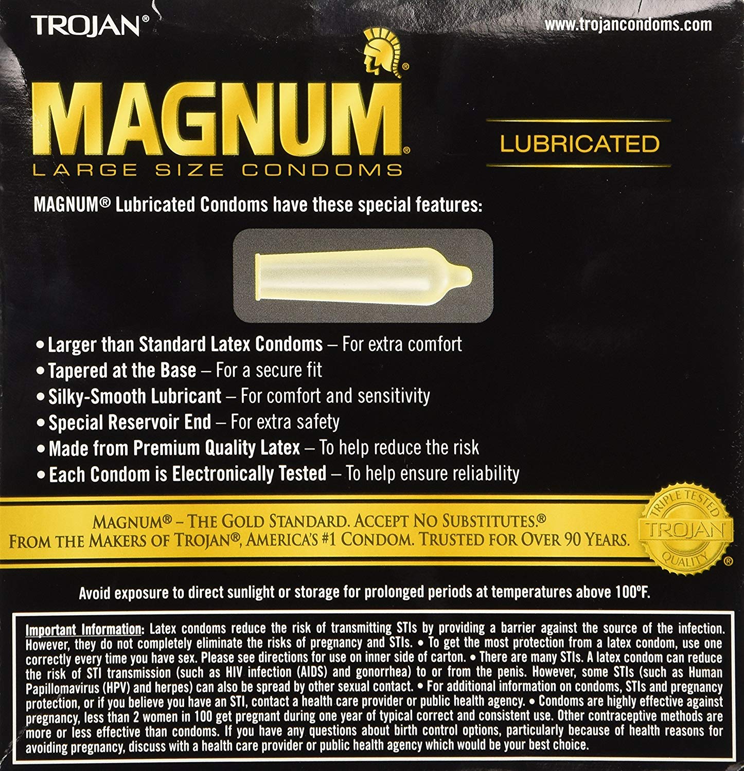 Trojan Magnum 64236 Lubricated Condom, 1 Box of 36 Trojan Magnum 64236 Lubricated Condom, 1 Box of 36