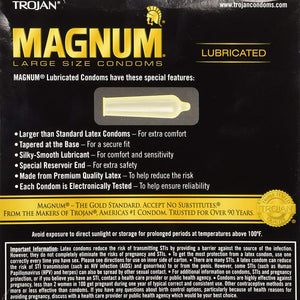 Trojan Magnum 64236 Lubricated Condom, 1 Box of 36