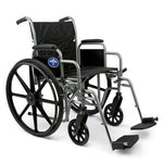 Medline K1 Basic Extra-Wide Wheelchairs: Swing Back Desk Length Arms, Swing Away Leg Rests, 20