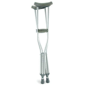 Medline Crutches: Youth, 4'6" - 5'2", 300 lbs. Weight Capacity Aluminum