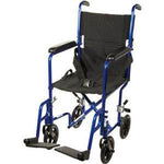 Drive Medical Lightweight Transport Chair with Fixed Arms Padded Black
