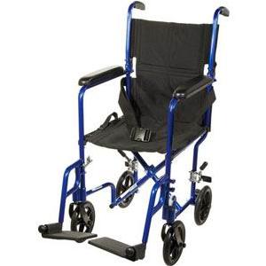 Drive Medical Lightweight Transport Chair with Fixed Arms Padded Black