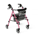 Medline Posh Pink Zebra Rollator: Pink, 6