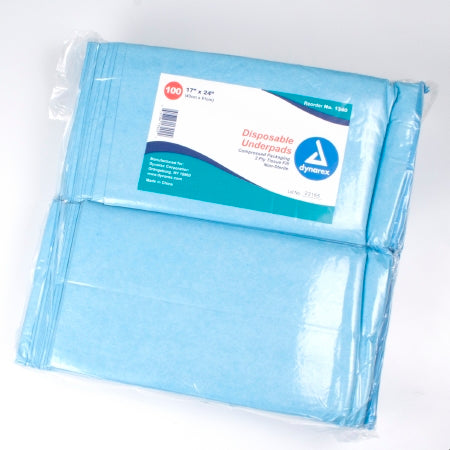 Dynarex Underpad 17 x 24 Inch Disposable Tissue Moderate Absorbency Bag of 100 94206516