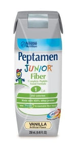 Peptamen Junior Fiber Pediatric Oral Supplement / Tube Feeding Formula, Vanilla, 250 mL, Tetra Prisma, Ready to Use, Case of 24 91406498