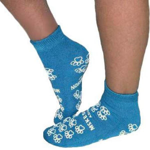 Mckesson Terries Slipper Socks: 2 Count, Teal, Large, 5 - 7 (Adult Shoe Size)