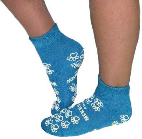 Mckesson Terries Slipper Socks: 2 Count, Teal, Large, 5 - 7 (Adult Shoe Size)